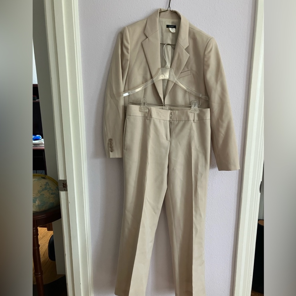 J. Crew Ivory Wool Suit Set